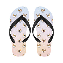 Load image into Gallery viewer, Happy Corgi Fun Unisex Slippers - 7 Gradients-Footwear-Accessories,Corgi,Dog Dad Gifts,Dog Mom Gifts,Slippers-7