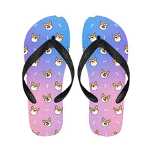 Load image into Gallery viewer, Happy Corgi Fun Unisex Slippers - 7 Gradients-Footwear-Accessories,Corgi,Dog Dad Gifts,Dog Mom Gifts,Slippers-1