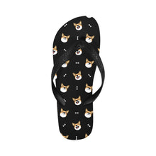 Load image into Gallery viewer, Happy Corgi Fun Unisex Slippers - 7 Gradients-Footwear-Accessories,Corgi,Dog Dad Gifts,Dog Mom Gifts,Slippers-Midnight Black-S-10