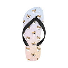 Load image into Gallery viewer, Happy Corgi Fun Unisex Slippers - 7 Gradients-Footwear-Accessories,Corgi,Dog Dad Gifts,Dog Mom Gifts,Slippers-Blush Horizon-S-24