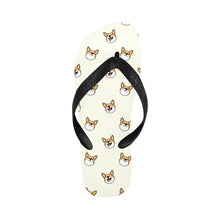 Load image into Gallery viewer, Happy Corgi Fun Unisex Slippers - 7 Gradients-Footwear-Accessories,Corgi,Dog Dad Gifts,Dog Mom Gifts,Slippers-Ivory White-S-26