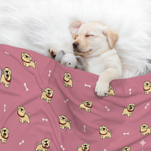 Load image into Gallery viewer, Happy Cute Yellow Labrador Love Blanket for Dog-Pet Furniture-Blanket for Dogs,Blankets,Home Decor,Labrador-1