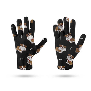 Happy English Bulldog Love Touch Screen Gloves-Accessories-Accessories, Dog Dad Gifts, Dog Mom Gifts, English Bulldog, Gloves-8