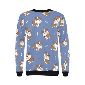 Happy English Bulldog Love Women's Sweatshirt-Apparel-Apparel, English Bulldog, Sweatshirt-10