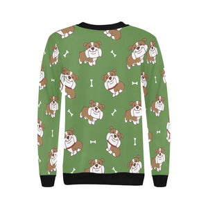 Happy English Bulldog Love Women's Sweatshirt-Apparel-Apparel, English Bulldog, Sweatshirt-15