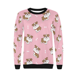 Happy English Bulldog Love Women's Sweatshirt-Apparel-Apparel, English Bulldog, Sweatshirt-2