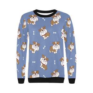 Happy English Bulldog Love Women's Sweatshirt-Apparel-Apparel, English Bulldog, Sweatshirt-5