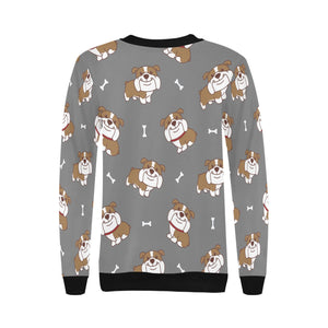 Happy English Bulldog Love Women's Sweatshirt-Apparel-Apparel, English Bulldog, Sweatshirt-9