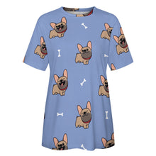 Load image into Gallery viewer, Happy Fawn French Bulldog Love All Over Print Women&#39;s Cotton T-Shirt- 4 Colors-Apparel-Apparel, French Bulldog, Shirt, T Shirt-12