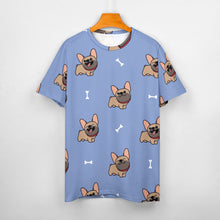 Load image into Gallery viewer, Happy Fawn French Bulldog Love All Over Print Women&#39;s Cotton T-Shirt- 4 Colors-Apparel-Apparel, French Bulldog, Shirt, T Shirt-15