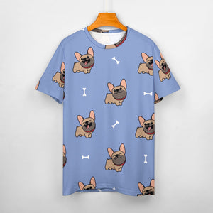 Happy Fawn French Bulldog Love All Over Print Women's Cotton T-Shirt- 4 Colors-Apparel-Apparel, French Bulldog, Shirt, T Shirt-15