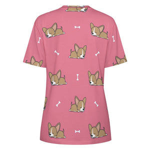 Happy Fawn French Bulldog Love All Over Print Women's Cotton T-Shirt - 4 Colors-Apparel-Apparel, French Bulldog, Shirt, T Shirt-2