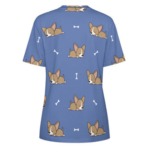Happy Fawn French Bulldog Love All Over Print Women's Cotton T-Shirt - 4 Colors-Apparel-Apparel, French Bulldog, Shirt, T Shirt-4