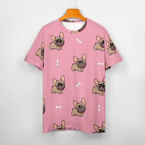Happy Fawn French Bulldog Love All Over Print Women's Cotton T-Shirt- 4 Colors-Apparel-Apparel, French Bulldog, Shirt, T Shirt-8