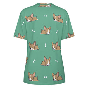 Happy Fawn French Bulldog Love All Over Print Women's Cotton T-Shirt - 4 Colors-Apparel-Apparel, French Bulldog, Shirt, T Shirt-9