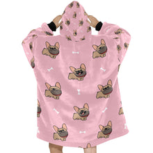 Load image into Gallery viewer, Happy Fawn French Bulldog Love Blanket Hoodie for Women - 4 Colors-Apparel-Apparel, Blankets, French Bulldog-4