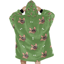 Load image into Gallery viewer, Happy Fawn French Bulldog Love Blanket Hoodie for Women-Apparel-Apparel, Blankets-11