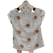Load image into Gallery viewer, Happy Fawn French Bulldog Love Blanket Hoodie for Women-Apparel-Apparel, Blankets-12