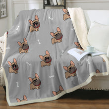 Load image into Gallery viewer, Happy Fawn French Bulldog Love Soft Warm Fleece Blanket - 4 Colors-Blanket-Blankets, French Bulldog, Home Decor-13