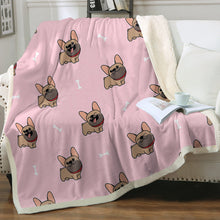 Load image into Gallery viewer, Happy Fawn French Bulldog Love Soft Warm Fleece Blanket - 4 Colors-Blanket-Blankets, French Bulldog, Home Decor-16