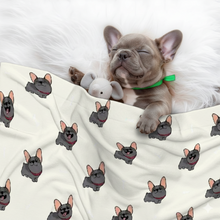 Load image into Gallery viewer, Happy Happy Black Frenchie Blanket for Dog-Pet Furniture-Blanket for Dogs,Blankets,French Bulldog,Home Decor-1