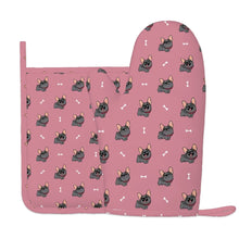 Load image into Gallery viewer, Happy Happy Black Frenchie Oven Gloves-Kitchen Decor-Dusty Pink-One Size-9