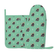 Load image into Gallery viewer, Happy Happy Black Frenchie Oven Gloves-Kitchen Decor-Mint Green-One Size-13