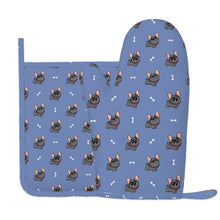 Load image into Gallery viewer, Happy Happy Black Frenchie Oven Gloves-Kitchen Decor-Slate Blue-One Size-1