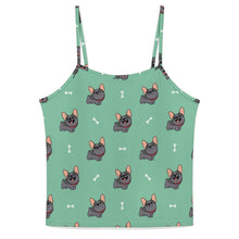 Load image into Gallery viewer, Happy Happy Black Frenchie Women's Cami and Shorts Pajama Set-17