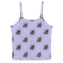 Load image into Gallery viewer, Happy Happy Black Frenchie Women's Cami and Shorts Pajama Set-5