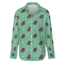 Load image into Gallery viewer, Happy Happy Black Frenchie Women's Shirt-S-MediumAquaMarine-9
