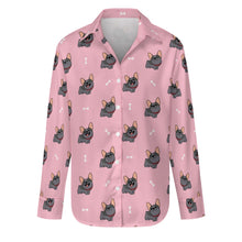 Load image into Gallery viewer, Happy Happy Black Frenchie Women's Shirt-S-Pink2-1