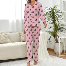 Load image into Gallery viewer, Happy Happy Black Frenchies Pajamas Set for Women-Pajamas-Apparel, French Bulldog, Pajamas-7