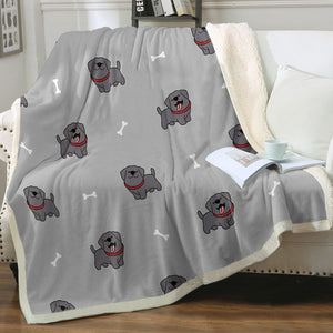 Happy Happy Black Labrador Soft Warm Fleece Blanket-Blanket-Black Labrador, Blankets, Home Decor, Labrador-16