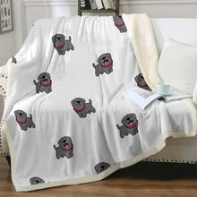 Load image into Gallery viewer, Happy Happy Black Labrador Soft Warm Fleece Blanket-Blanket-Black Labrador, Blankets, Home Decor, Labrador-Ivory-Small-3