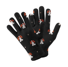 Load image into Gallery viewer, Happy Happy Blenheim King Charles Spaniel Love Touch Screen Gloves-Accessories-Accessories, Cavalier King Charles Spaniel, Dog Dad Gifts, Dog Mom Gifts, Gloves-Black-4