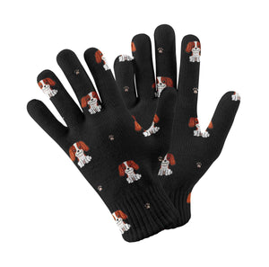 Happy Happy Blenheim King Charles Spaniel Love Touch Screen Gloves-Accessories-Accessories, Cavalier King Charles Spaniel, Dog Dad Gifts, Dog Mom Gifts, Gloves-Black-4