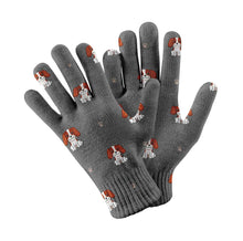 Load image into Gallery viewer, Happy Happy Blenheim King Charles Spaniel Love Touch Screen Gloves-Accessories-Accessories, Cavalier King Charles Spaniel, Dog Dad Gifts, Dog Mom Gifts, Gloves-Gray-2