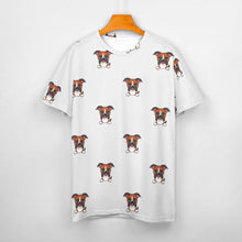 Load image into Gallery viewer, Happy Happy Boxer Love All Over Print Women&#39;s Cotton T-Shirt - 4 Colors-Apparel-Apparel, Boxer, Shirt, T Shirt-15