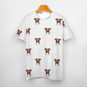 Happy Happy Boxer Love All Over Print Women's Cotton T-Shirt - 4 Colors-Apparel-Apparel, Boxer, Shirt, T Shirt-15