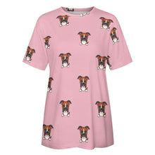 Load image into Gallery viewer, Happy Happy Boxer Love All Over Print Women&#39;s Cotton T-Shirt - 4 Colors-Apparel-Apparel, Boxer, Shirt, T Shirt-17