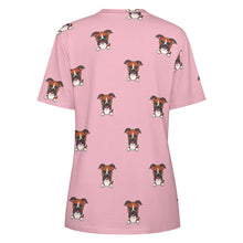 Load image into Gallery viewer, Happy Happy Boxer Love All Over Print Women&#39;s Cotton T-Shirt - 4 Colors-Apparel-Apparel, Boxer, Shirt, T Shirt-2