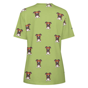 Happy Happy Boxer Love All Over Print Women's Cotton T-Shirt - 4 Colors-Apparel-Apparel, Boxer, Shirt, T Shirt-8