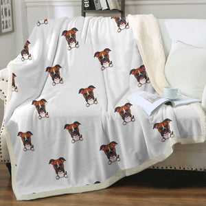 Happy Happy Boxer Love Soft Warm Fleece Blankets - 4 Colors-Blanket-Blankets, Boxer, Home Decor-Ivory-Small-2
