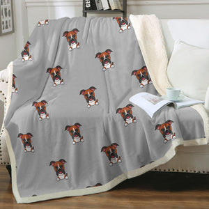 Happy Happy Boxer Love Soft Warm Fleece Blankets - 4 Colors-Blanket-Blankets, Boxer, Home Decor-Warm Gray-Small-4