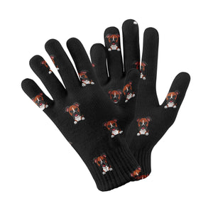 Happy Happy Boxer Love Touch Screen Gloves-Accessories-Accessories, Boxer, Dog Dad Gifts, Dog Mom Gifts, Gloves-Black-4