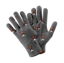 Load image into Gallery viewer, Happy Happy Boxer Love Touch Screen Gloves-Accessories-Accessories, Boxer, Dog Dad Gifts, Dog Mom Gifts, Gloves-Gray-3