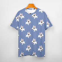 Load image into Gallery viewer, Happy Happy Bull Terrier Love All Over Print Women's Cotton T-Shirt - 4 Colors-Apparel-Apparel, Bull Terrier, Shirt, T Shirt-10