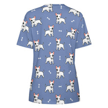 Load image into Gallery viewer, Happy Happy Bull Terrier Love All Over Print Women&#39;s Cotton T-Shirt - 4 Colors-Apparel-Apparel, Bull Terrier, Shirt, T Shirt-11