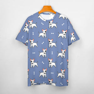 Happy Happy Bull Terrier Love All Over Print Women's Cotton T-Shirt - 4 Colors-Apparel-Apparel, Bull Terrier, Shirt, T Shirt-14
